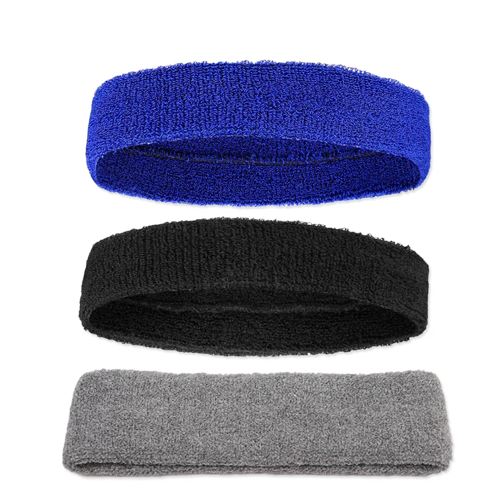 

3 PCS Sweatbands Headbands Sports Headbands Moisture Wicking Athletic Cotton Cloth Sweat Absorbing Hair Bands for