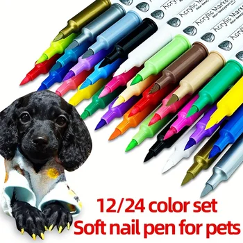 Juego de esmaltes de uñas para mascotas, accesorios creativos de uñas para s o gatos, bonitas Ideas para hacer tú mismo, 12/24 colores
