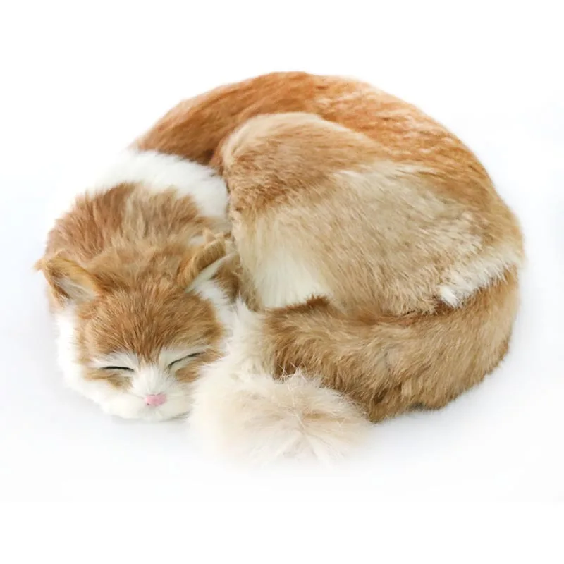 Fur crafts simulation cat static model gift ornament sleeping cat