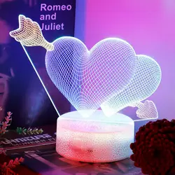 Valentine'S Day LED Night Lamp Moon And Star 3D Sensor Touch Remote Control Night Light Bedside USB Charging Decor Gift