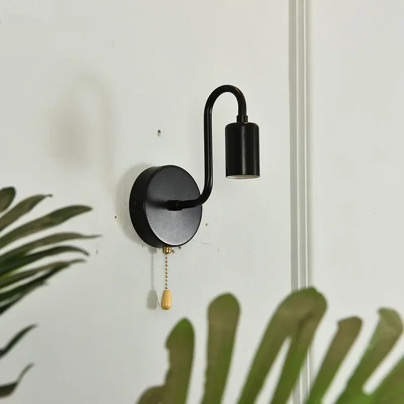 Nordic Creative Personality Modern Simple Zipper Lights Living Room Bedside Bedroom Study Aisle E27 Wall Lamp
