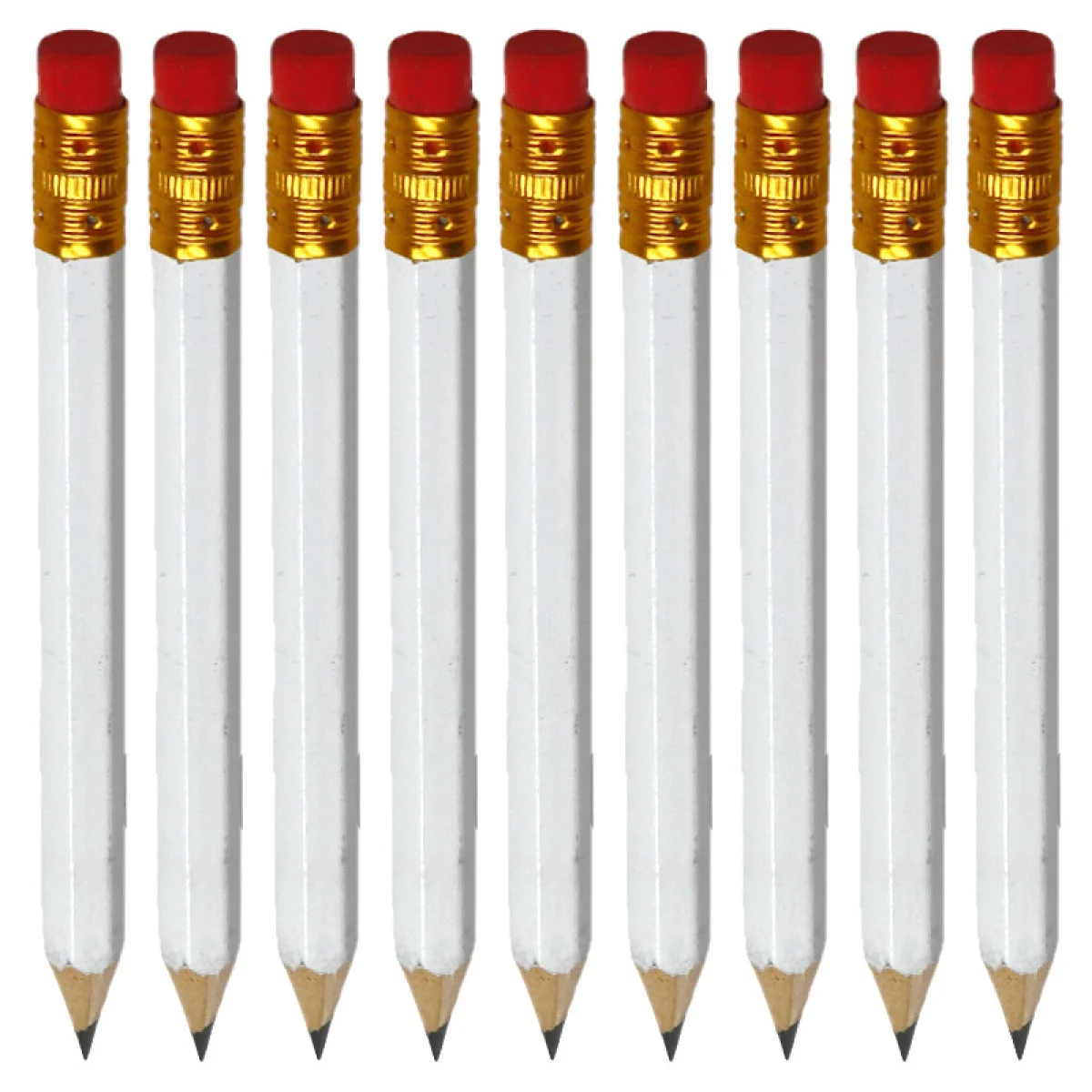 12pcs/24pcs/36pcs/48pcs drawing golf pencils with erasers hb pencils writing white pencils - 2