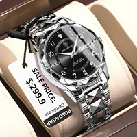 POEDAGAR Fashion Men's Watches Big Arabic Numerals Dial Male Wristwatch Waterproof Luminous Date Week Original Quartz Watch Man 1