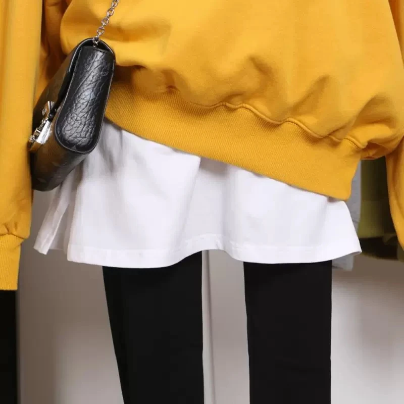 High Waist Skirt Adjustable Layering Fake Top Lower Sweep Set Skirt Half-length Splitting A Version Women Casual Skirts
