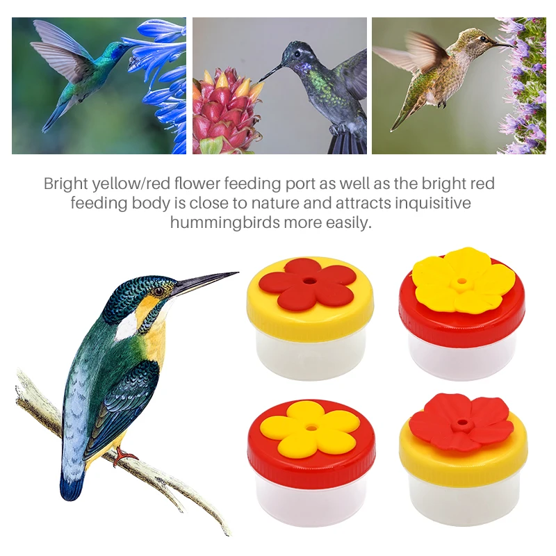 Bird Feeder Flower Hummingbird Ring Feeders For Outdoors Bird Feeders Garden Backyard Pet Bird Yard Water Drinking Supplies 1Pc