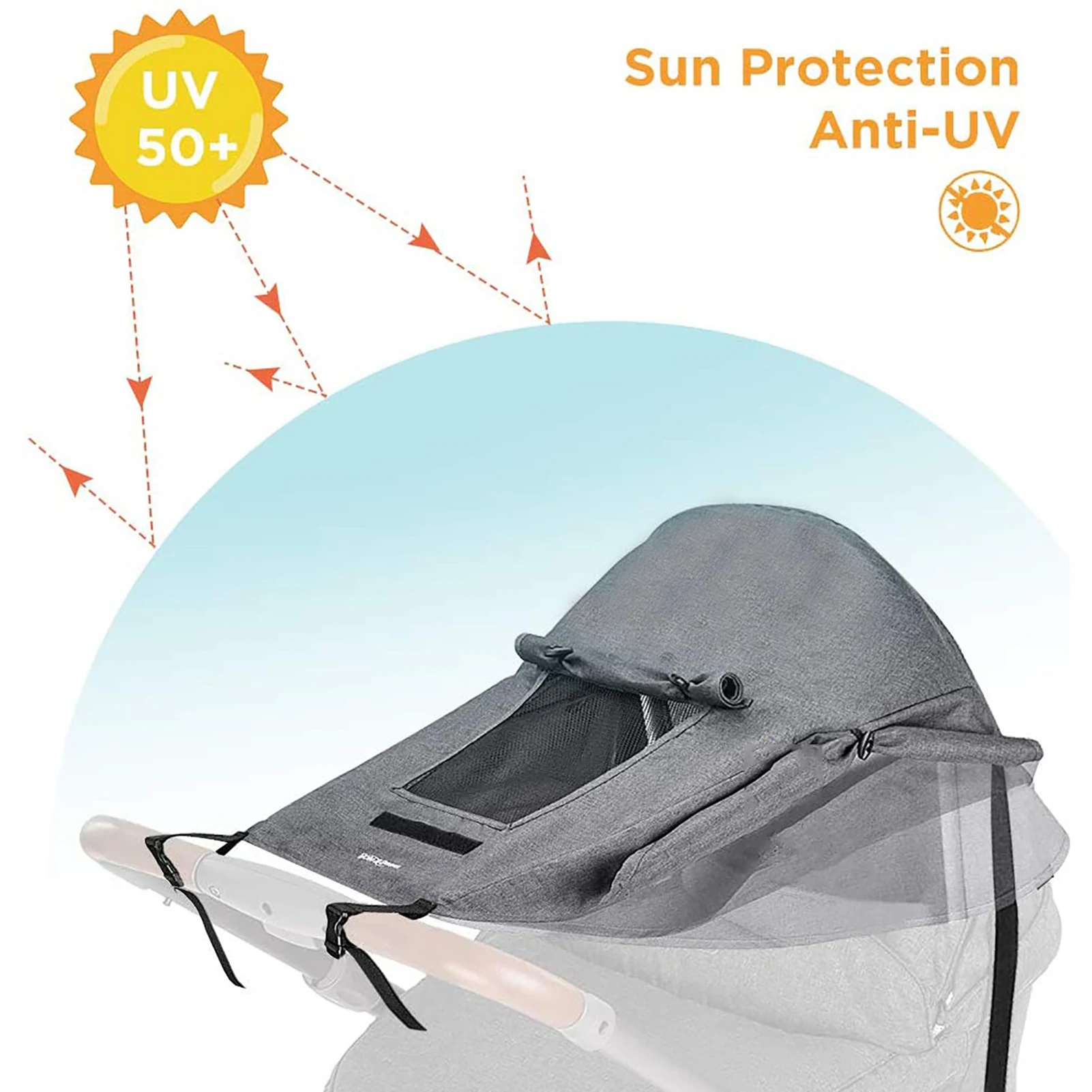 Stroller Sun Shade Stroller Cover For Sun And Rain Universal Waterproof Pram Sunshade Anti-UV With Viewing Window Adjustable Baby Strollers expensive