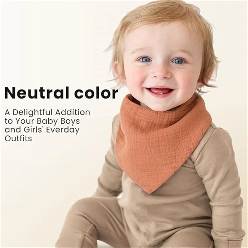 Solid Muslin Baby Bibs Baby Bandana Drool Bibs 100% Cotton For Toddler Children Kids Unisex Boys Girls