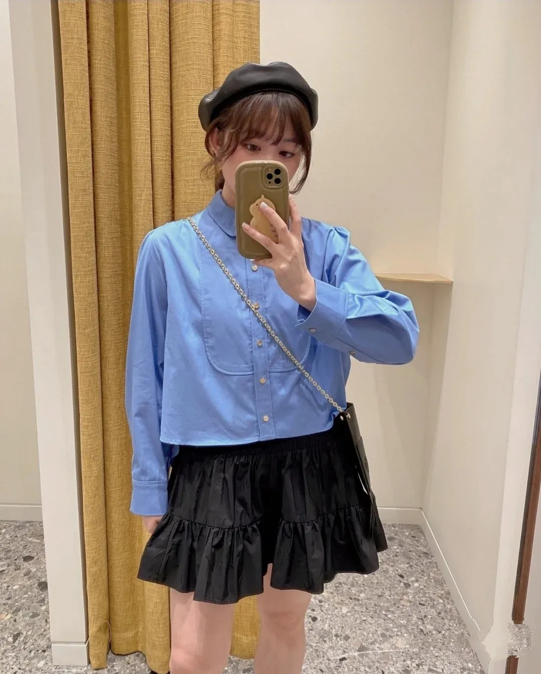 

New women's clothing for spring And summer 2023 Exquisite Lapel Glossy Cotton Loose Solid Color Shirt 0422