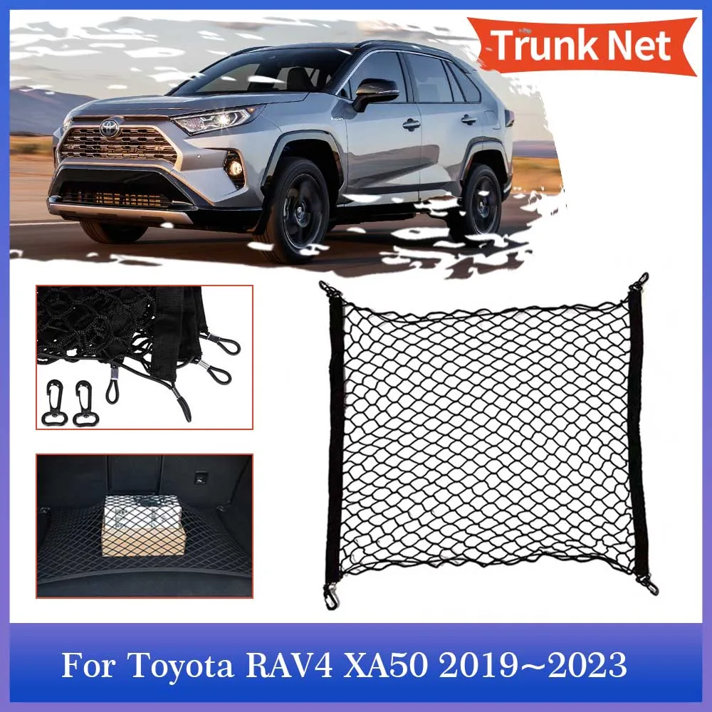 Сетка для автомобильного багажника для Toyota RAV4 XA50 Suzuki Across 2019 ~ 2023 2020 2021 2022, задний сетчатый органайзер для хранения, эластичный карман