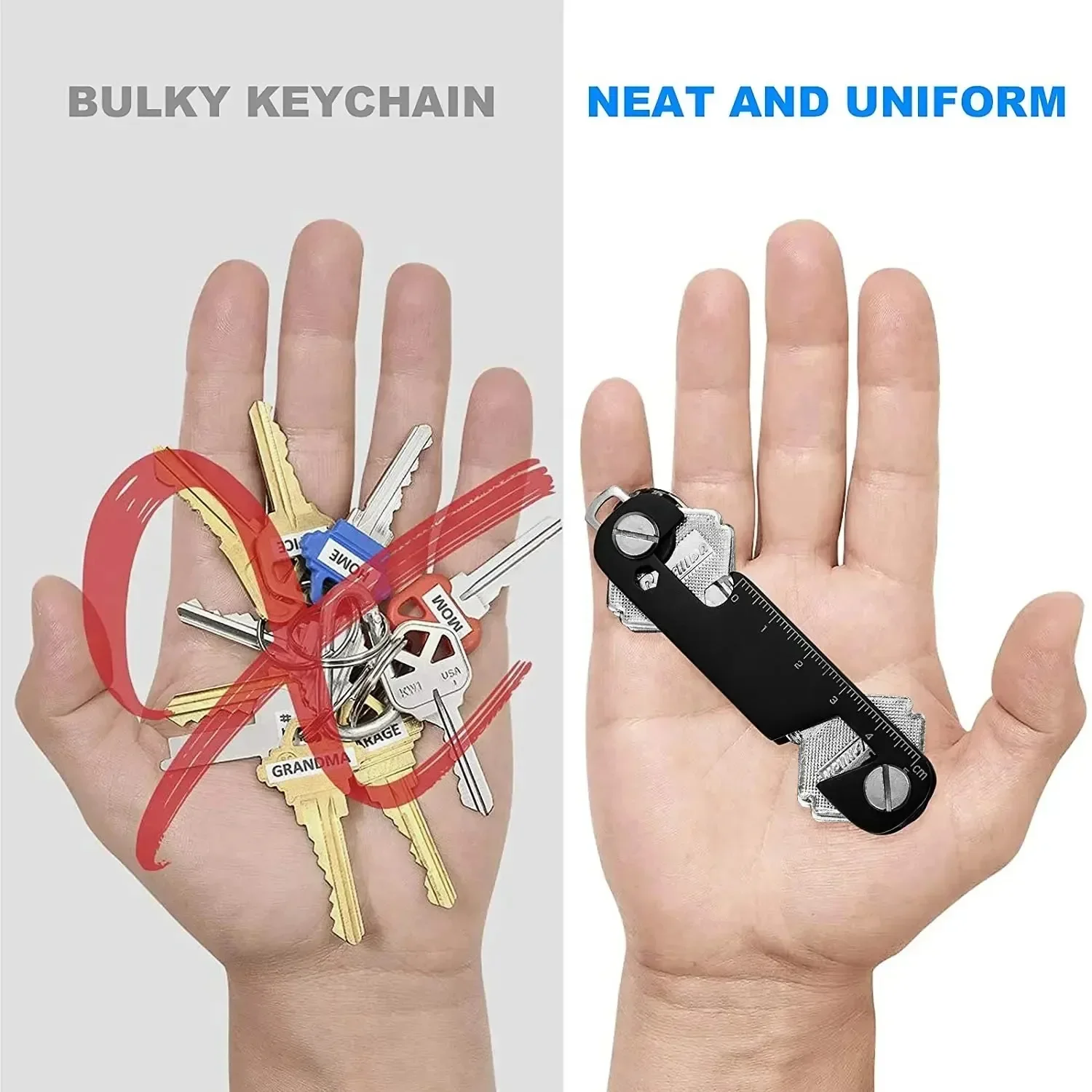 Aluminum Alloy Men Keychain Holder for Car Keys Smart Key Organizers Multi-function Portable Car Key Holder Keys 3