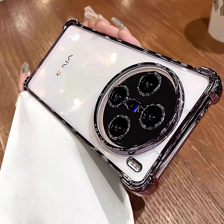 Enhanced Electroplating Silicone Transparent Shockproof Case with TPU Bumper