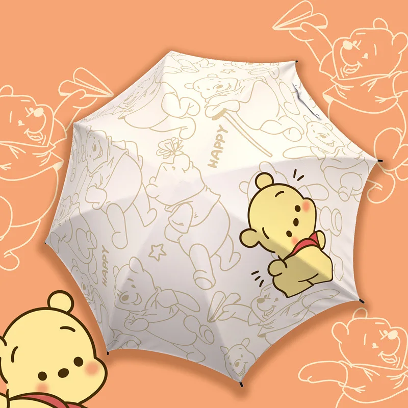 

Disney Winnie the Pooh Umbrella Sea Fan Folding Fully Automatic Umbrella Same Sunscreen Umbrella Anime Pooh Bear Surroundings