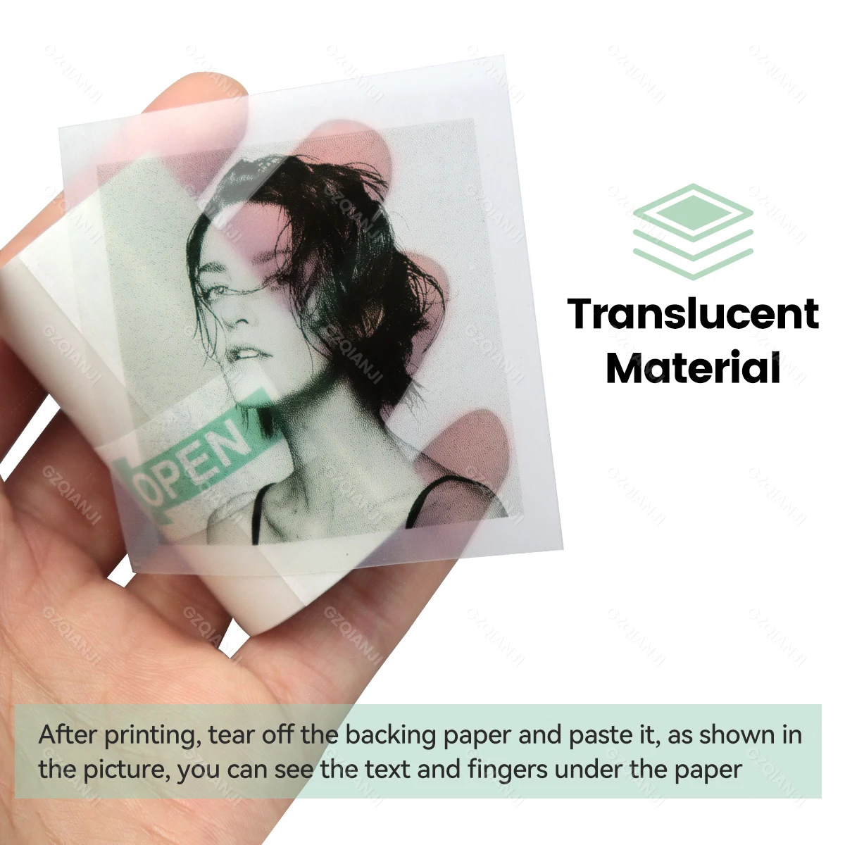 Universal 57x30mm Thermal Paper for Mini 58mm 2inch Inkless Wireless Bluetooth Thermal Printer Receipt Photo Transparent Sticker