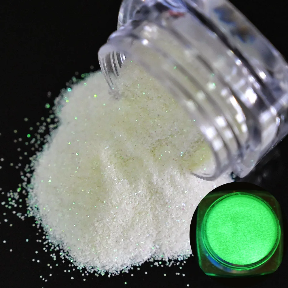 

Nail Art Fine Powder Glow In The Dark Glitter Pigment Dust For UV Polish Luminous Nail Art Crystal Powder Manicure Dust Decorati