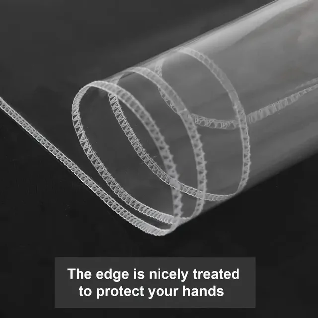 Nappe ronde transparente en plastique, manchon de protection, nappe PEVA imperméable et résistante à l'huile 5