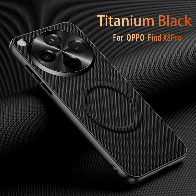 Magnetic Shockproof Matte Leather Case with Metal Lens Frame and Bumper Protection