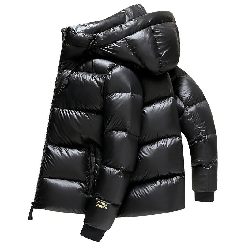 

Winter Down Jacket Men Goose Coat For Men Waterproof Fashion Short Puffer Jacket Men Hood Black Luxury Brand Warm Feather Jacket