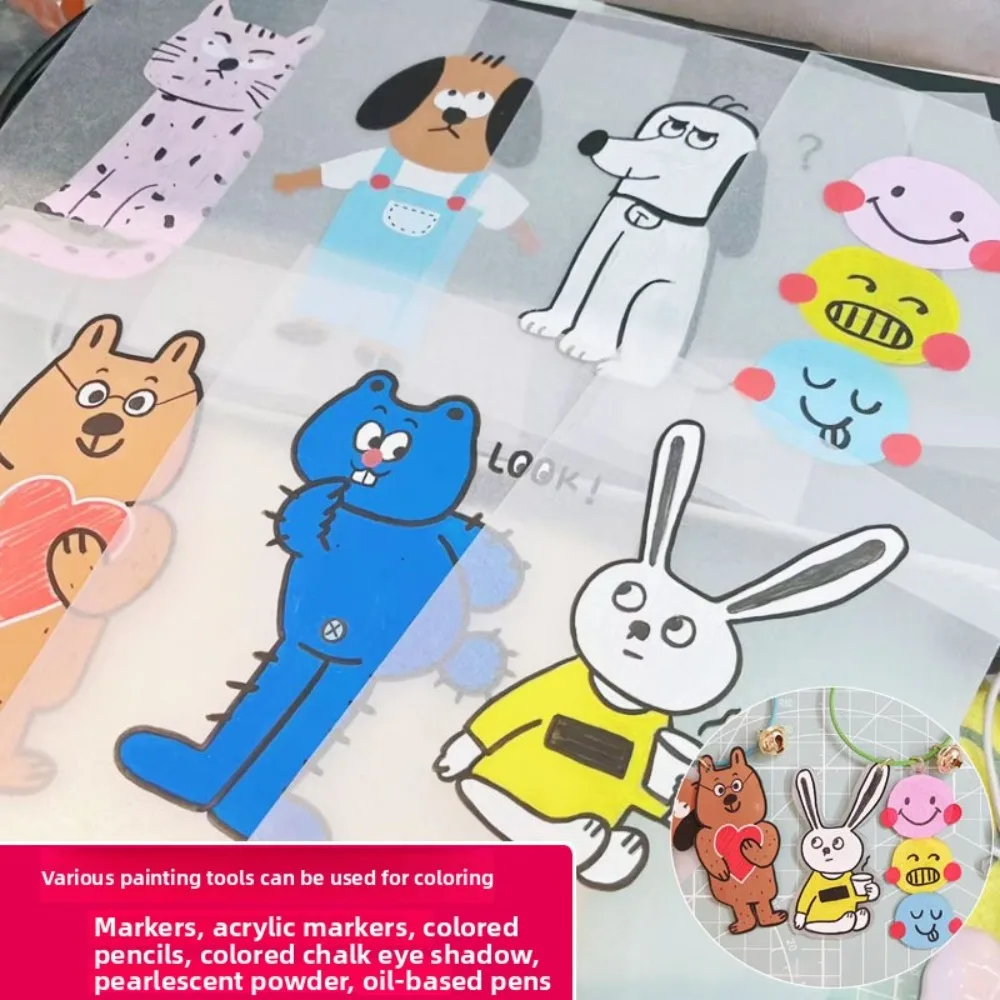 10/100 Pcs DIY 공예 수축 플라스틱 시트 수제 장식 및 예술 공예 제작 액세서리를 위한 반투명 열 필름