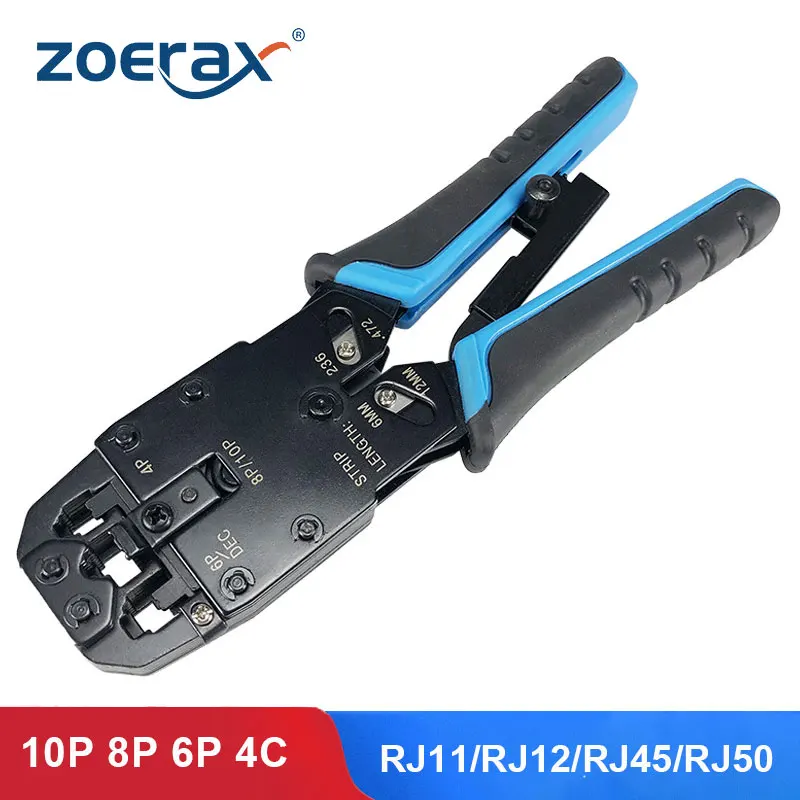Ferramenta de Crimpagem do Fio do Lan de Rede Zoerax Alicerça do Crimper Conector Net Crimper Rj11 Rj12 Rj45 Rj50 8p 10p 6p 4c