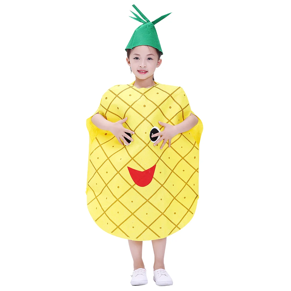 

1Pc Kids Fruit Vegetable Design Costume Halloween Strawberry Outfit Kiwi Strawberry Costume Creative Funny Fruit Cosplay