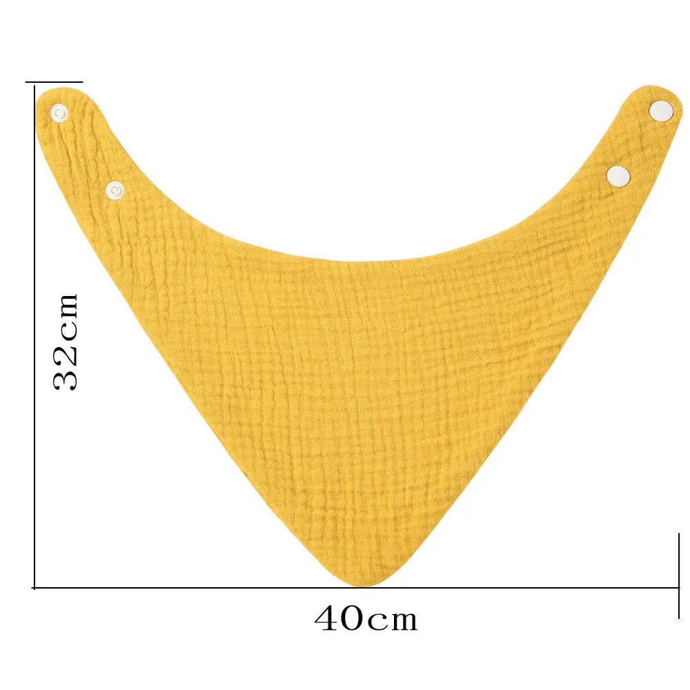 19 Color Crepe Triangle Saliva Towel Baby Bibs Infant Cotton Bib Newborn Solid Bandana Burp Cloth For Kid Feeding Drool Bibs 5