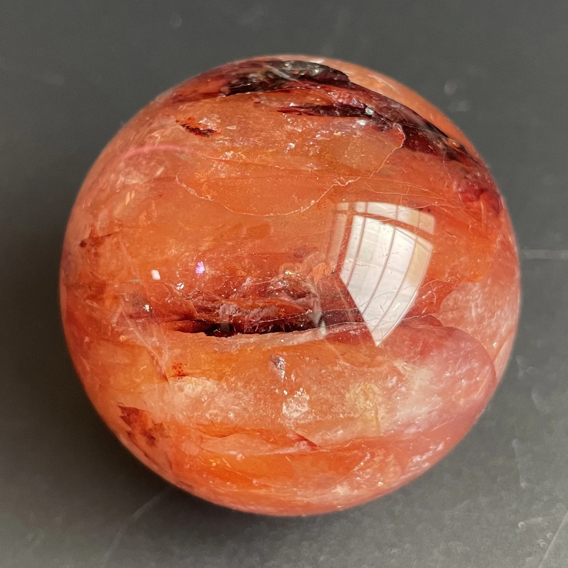 

241g Natural Rainbow Crystal Ball Fire Quartz Sphere Massage Polished Reiki Healing Exquisite Room Decor Z753