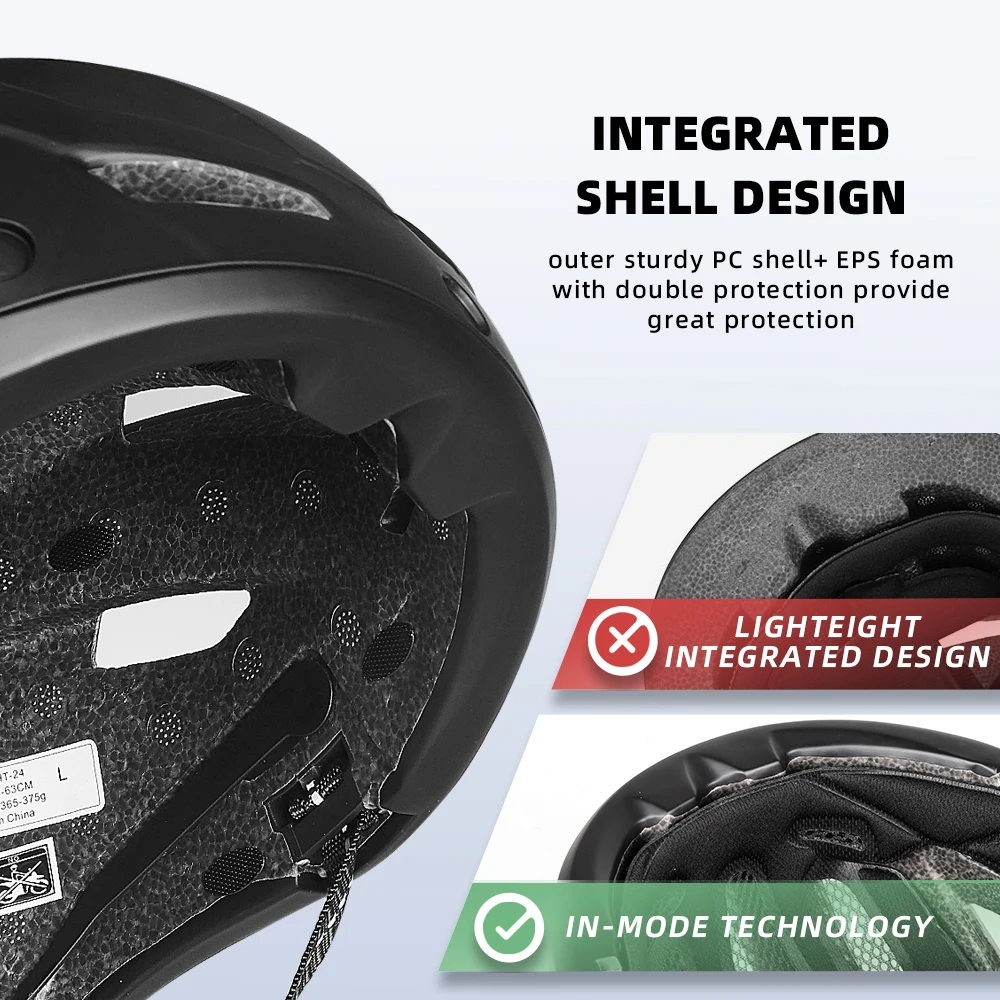 VICTGOAL Bicycle Helmets with Goggles Visor USB Rechargeable Light Cycling Helmet MTB Mountain Road Bike Helmet Adult Men Women