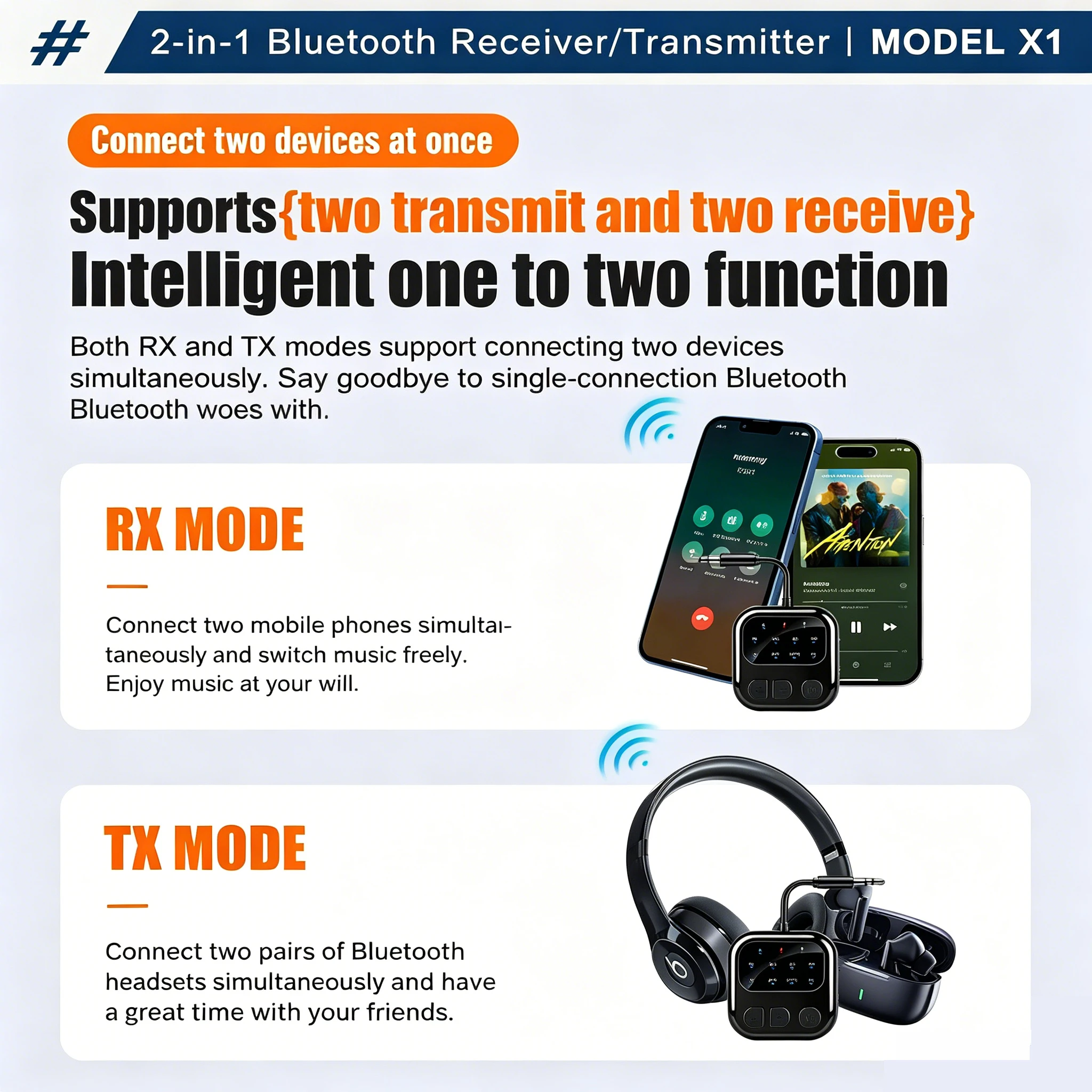 KEBIDUMEI 오디오 수신기 무선 송신기 블루투스 6.0 어댑터 2 in 1 3.5mm AUX 자동차 이어폰 TV용 듀얼 장치 어댑터