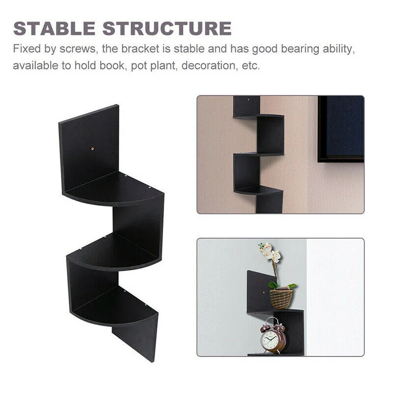 3/5 Layers Corner Storage Shelf Floating Shelves Home Decorations Wall Shelf Corner Bookshelf Kitchen Organizers - Image 4