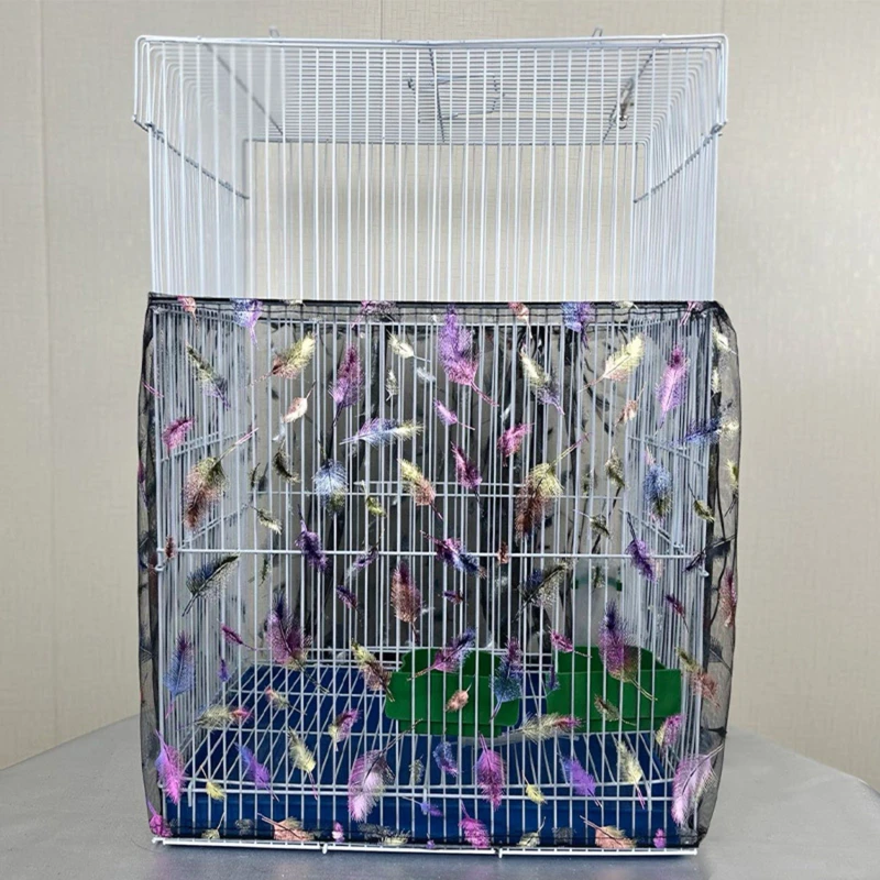 Universal Bird Cage Cover 360 Degrees Covering Bird Cage Mesh Net Elastic 2