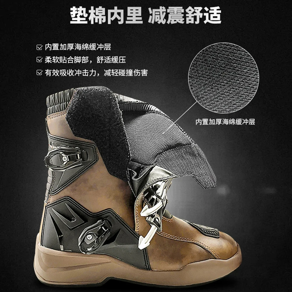 Motorbike Protective Boots Off-Road Race Riding Protective Boots  Mountaineering Shoes Motorcycles Outdoor Travel Sneakers