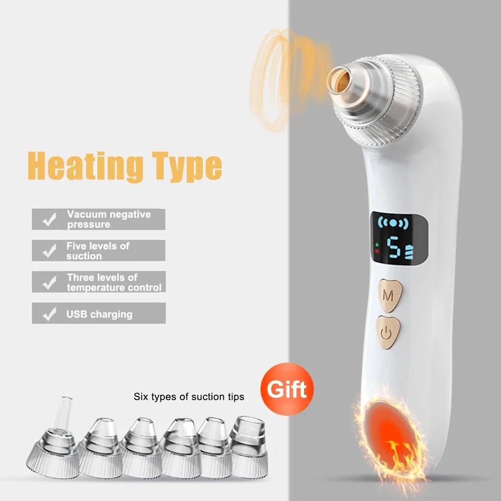 Visual Facial Cleaner Nose Blackhead Remover Deep Pore Acne Pimple Removal Heating Vacuum Suction Blackhead and Acne Remover