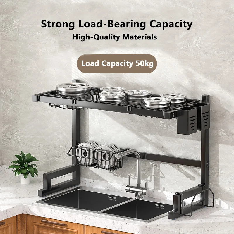 Kitchen Storage Rack Sink Dish Drying Holder Bowl Dish Chopsticks Organizer Shelf Cutlery Drain Rack Kitchen Countertop Rack 5