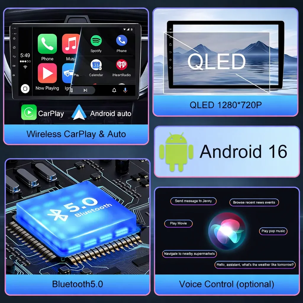 Radio de coche de 7 pulgadas para Alfa Romeo Mito 2008 - 2019 Android 16 QLED Reproductor multimedia estéreo Reproductor de video Carplay Auto GPS Wifi 3