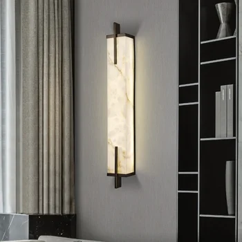 Rectangular Copper Marble LED Chandelier 1
