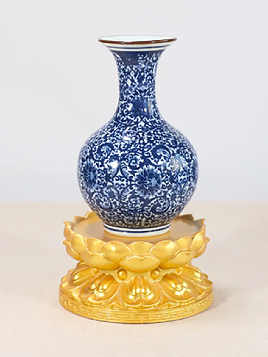 Gilded Solid Wood Buddha Statue Base, Guanyin Bodhisattva Statue, Wealth God Guan Gong Statue, elevated Bracket