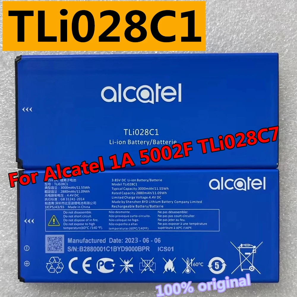 Original 3000mah Tli028c1 Tli028c7 Bateria para Celular Alcatel 1a 5002f 1b 2023 5002d 5002x 5002a 5002f 5002i 5002m 5002s