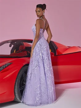 فساتين سهرة رسمية فاخرة بحمالات ترتر مثيرة بدون ظهر للنساء فساتين كوكتيل طويلة لحفلات الزفاف 5