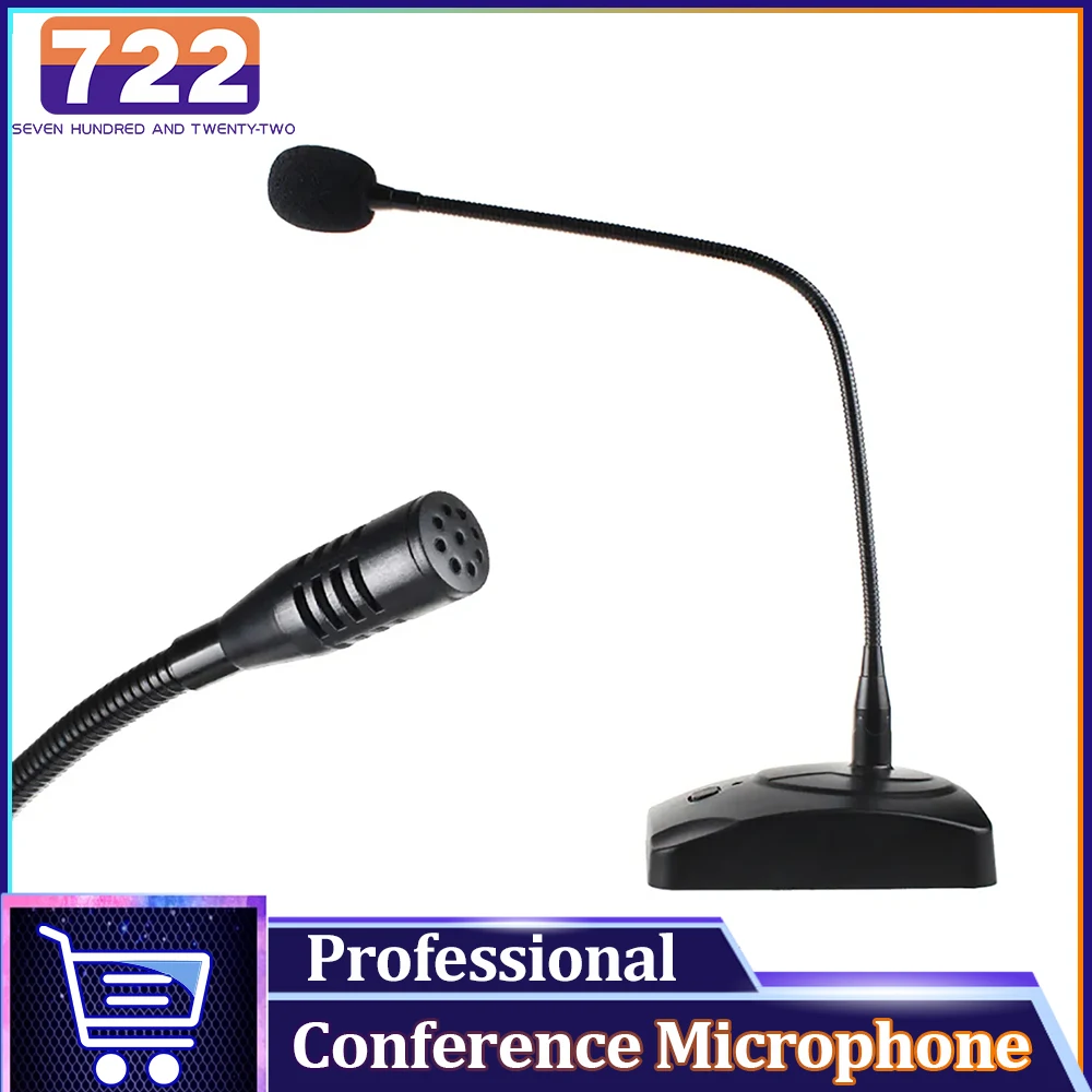 Microfone hd Gooseneck Profissional Microfone Centro de Conferências Radiodifusão Capacitiva Flexível Alta Sensibilidade com Fio Plugue 6.35 mm