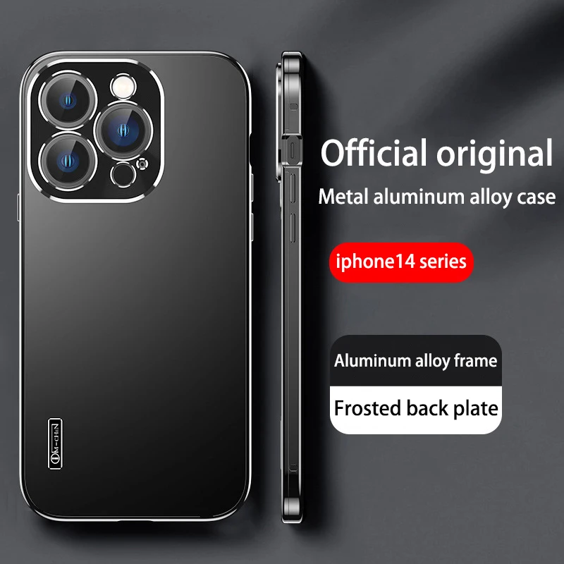 

Металлический чехол для iphone 14 13 12 11 Pro Max с полной защитой объектива из алюминиевого сплава ультратонкие матовые цветные чехлы с защитой от падения