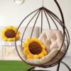Sunflower Throw Pillow,Flower Shaped Pillows Floor Pillow Seating Cushion,Seating Cushion,Cute Room Decor & Plush Pillow for Bed 5