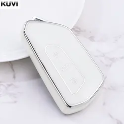 10 - Pack Premium TPU Car Remote Key Case Cover (Silver White)