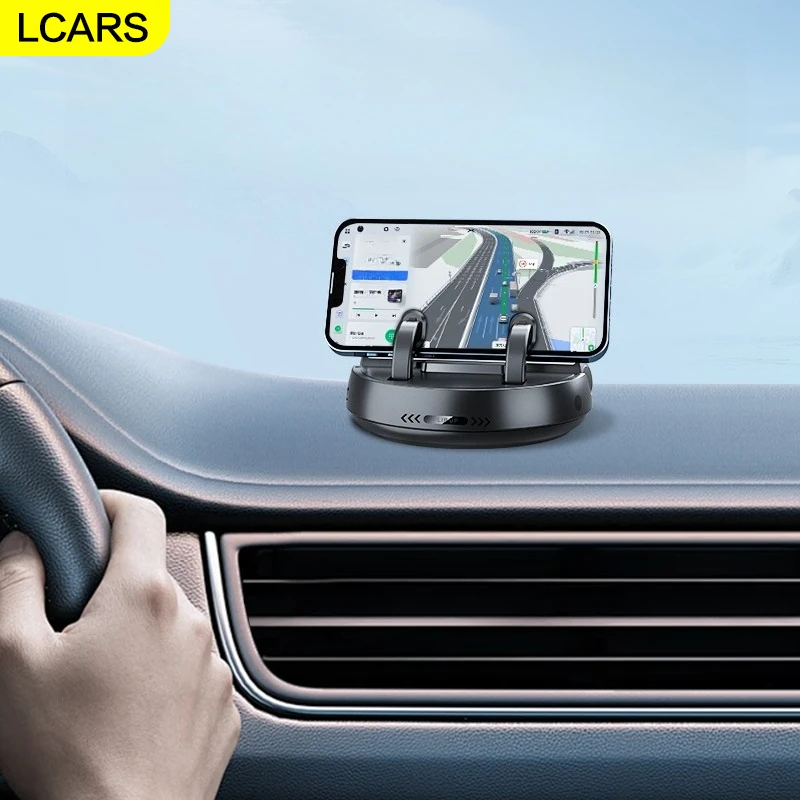 Enhanced Car Dashboard 360-Degree Rotating Phone Holder with Parking Number Plate, Adjustable Dual-Use Design