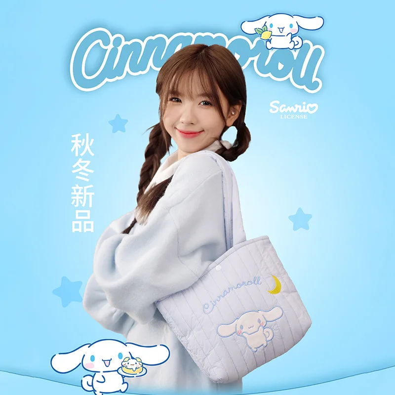 

Sanrio Kawaii Anime Cute Hello Kitty My Melody Girl Diagonal Straddle Bag Cartoon Cinnamoroll Kuromi Nylon Handbag Birthday Gift