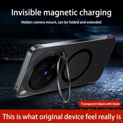 Luxury Magnetic Transparent Phone Case with Ultra Lens Protection and Magsafe Compatibility for Vivo X300s (Clear Black)