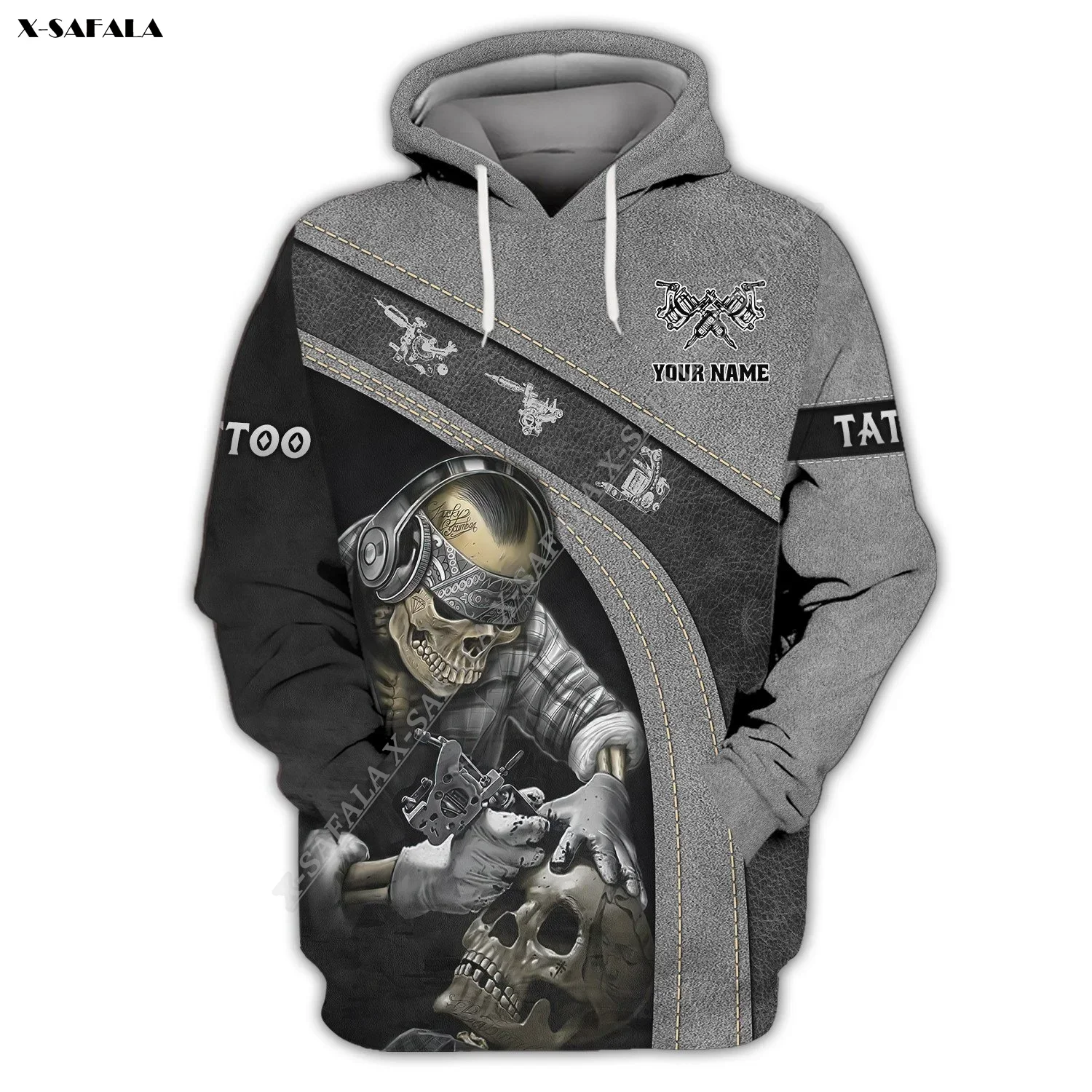 

Tattoo Artist Shop Skull Custom Name 3D Print Zipper Hoodie Men Sweatshirt Jersey Tracksuits Clothing Jumper
