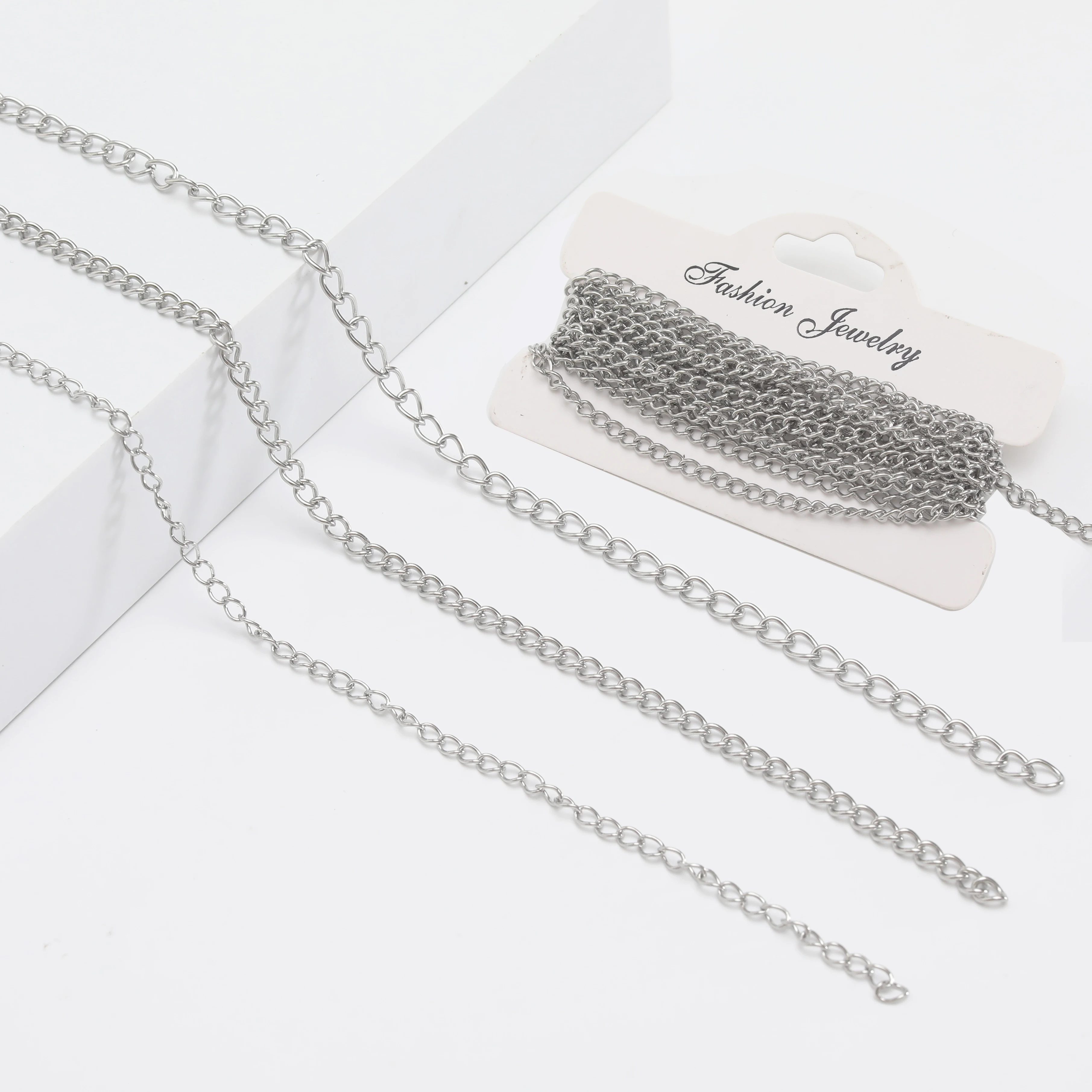 3–30 m Edelstahl-Gliederkettenkabel in großen Mengen für Halskette, Schmuck, Kettenzubehör, DIY-Herstellung, 3 mm, 4 mm – Detail 9