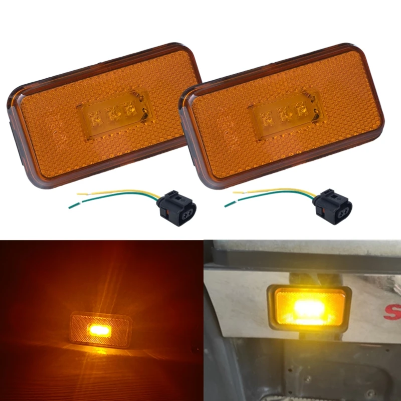 ตัวเลือกสินค้า ไฟ LED E2สีเหลืองอำพัน24V สำหรับ Scania เครื่องหมายด้านข้างรถบรรทุกหนักสำหรับ Scania อะไหล่รถบรรทุกรถบรรทุกมีตัวเชื่อม2 oem1737413