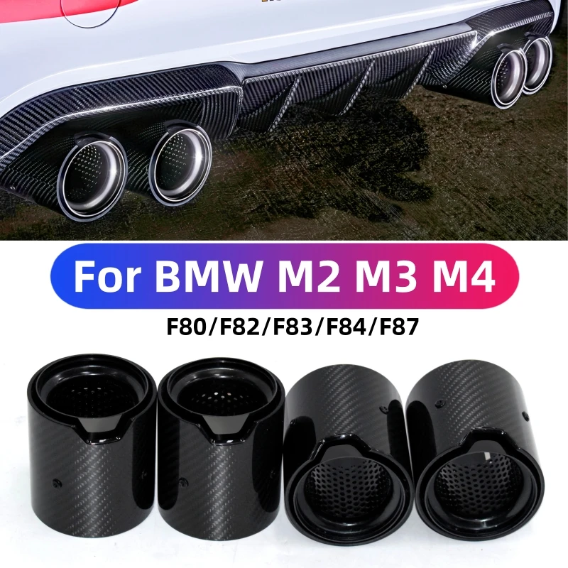 Carbon Fiber Muffler Tailpipe Tip Nozzle Exhaust Head For BMW M2 M3 M4 F80 F82 F83 F84 F87 Mperformance