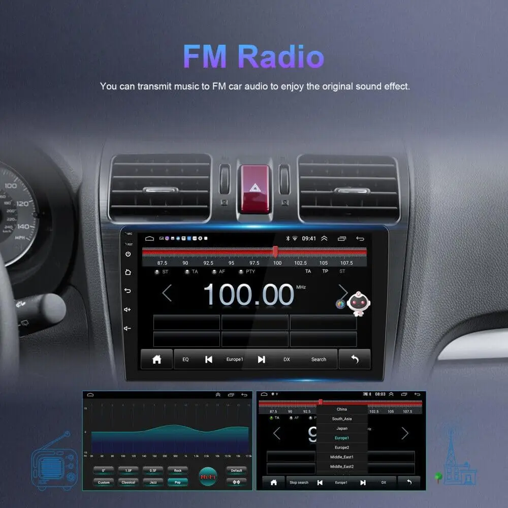 Android Car Stereo GPS Navigation Radio WiFi Bluetooth